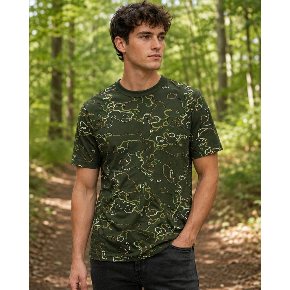 Mode of One Mens‎ Wild Ivy Camo Everyday T-Shirt Green Small 100196073MN NEW